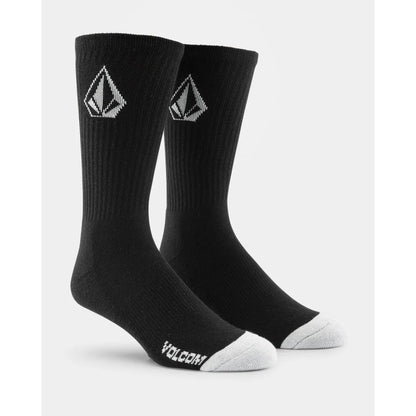 The Volcom Full Stone Sock 3PK in Black