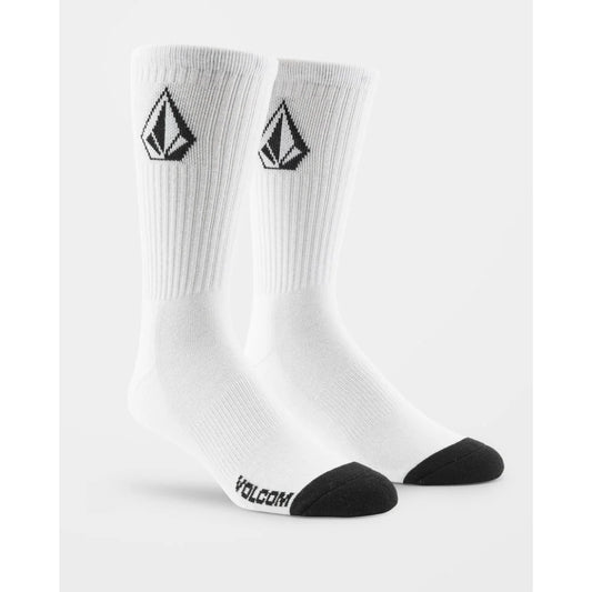 The Volcom Full Stone Sock 3PK in White