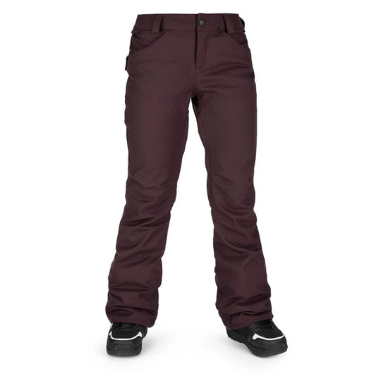 The Volcom Grail 3D Women's Stretch Pants 2021 in Black Red 1