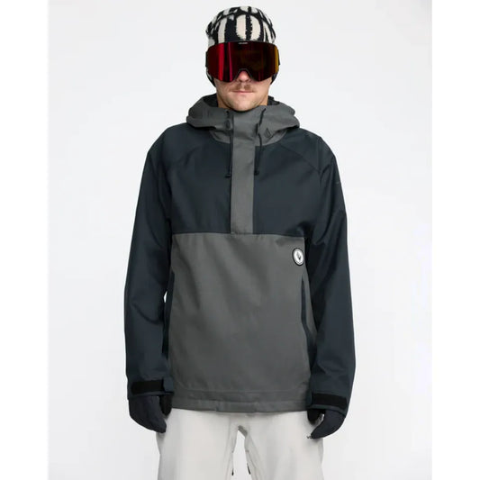 The Volcom Hossegor 20K Men's Pullover Snow Jacket 2026 in Black