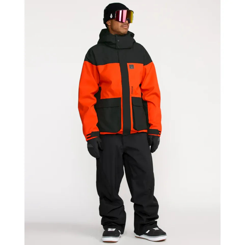 The Volcom Kleveland Men's Snow Jacket 2026 in Orange Shock