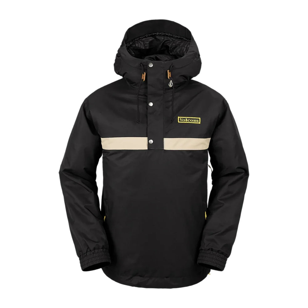 The Volcom Longo Pullover Men's Jacket 2024 in Black 1