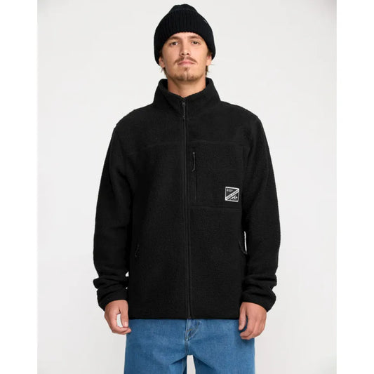 The Volcom Nelson Sherpa Full Zip Men's Jacket 2026 in Black