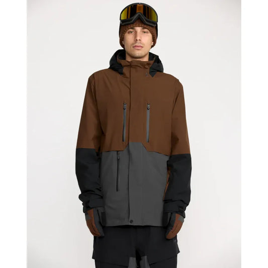 The Volcom Rnge Stretch 30K Men's Snow Jacket 2026 in Brown