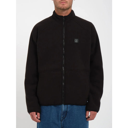 The Volcom Runtime Grid Zip Fleece 2024 in Black 1