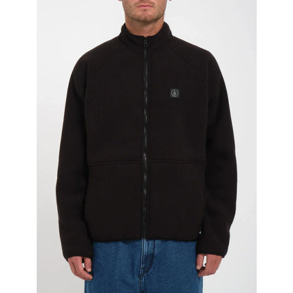The Volcom Runtime Grid Zip Fleece 2024 in Black 1