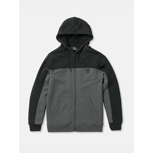 The Volcom Single Stone Lined Hoodie 2024 in Charcoal Heather