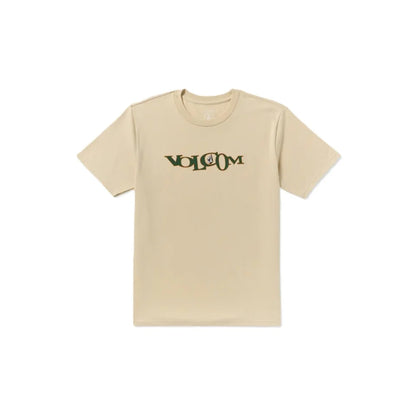 The Volcom Skidder Men's Short Sleeve T-Shirt in Light Beige