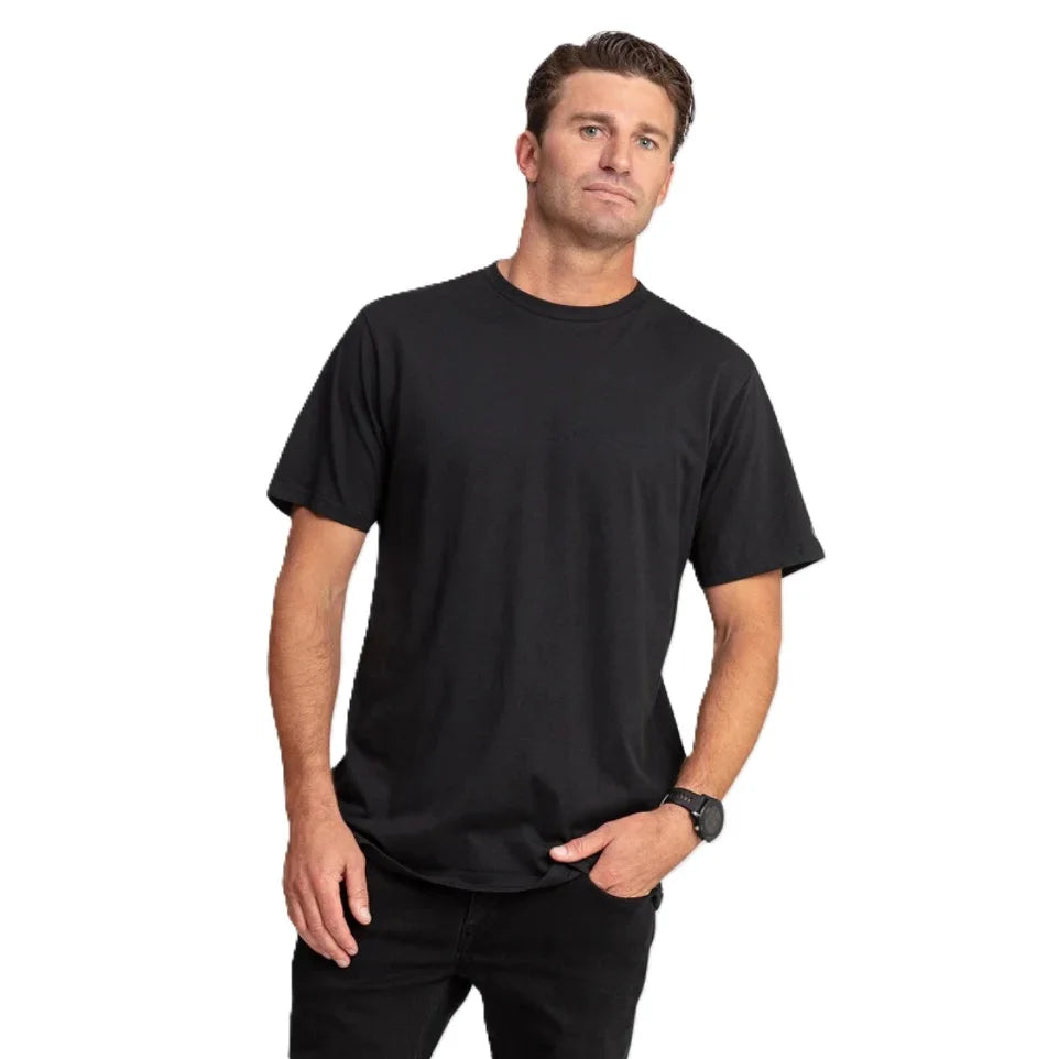 The Volcom Solid Men's Short Sleeve T-Shirt in Black