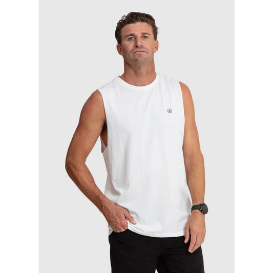 The Volcom Solid Muscle Tank Top 2022 in White