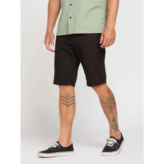 The Volcom Solver Lite 5 Pocket Shorts 2021 in Black 1