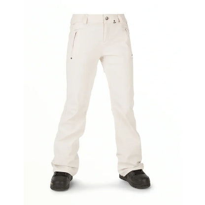 The Volcom Species Women's Stretch Snow Pants 2023 in Off White 1