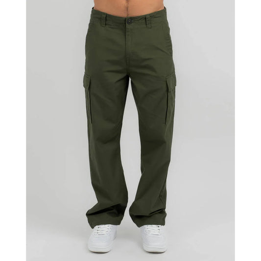 The Volcom Squads Cargo Loose Tapered Pants 2023 in Squadron Green 1