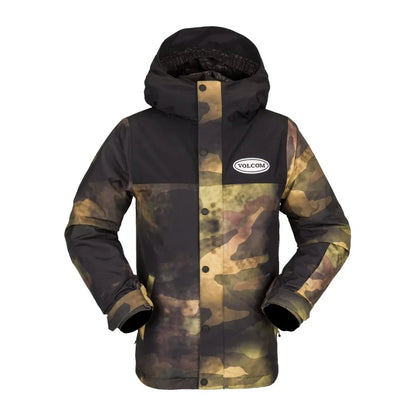 The Volcom Stone 91 Insulated Kid's Jacket 2023 in Camouflage 1