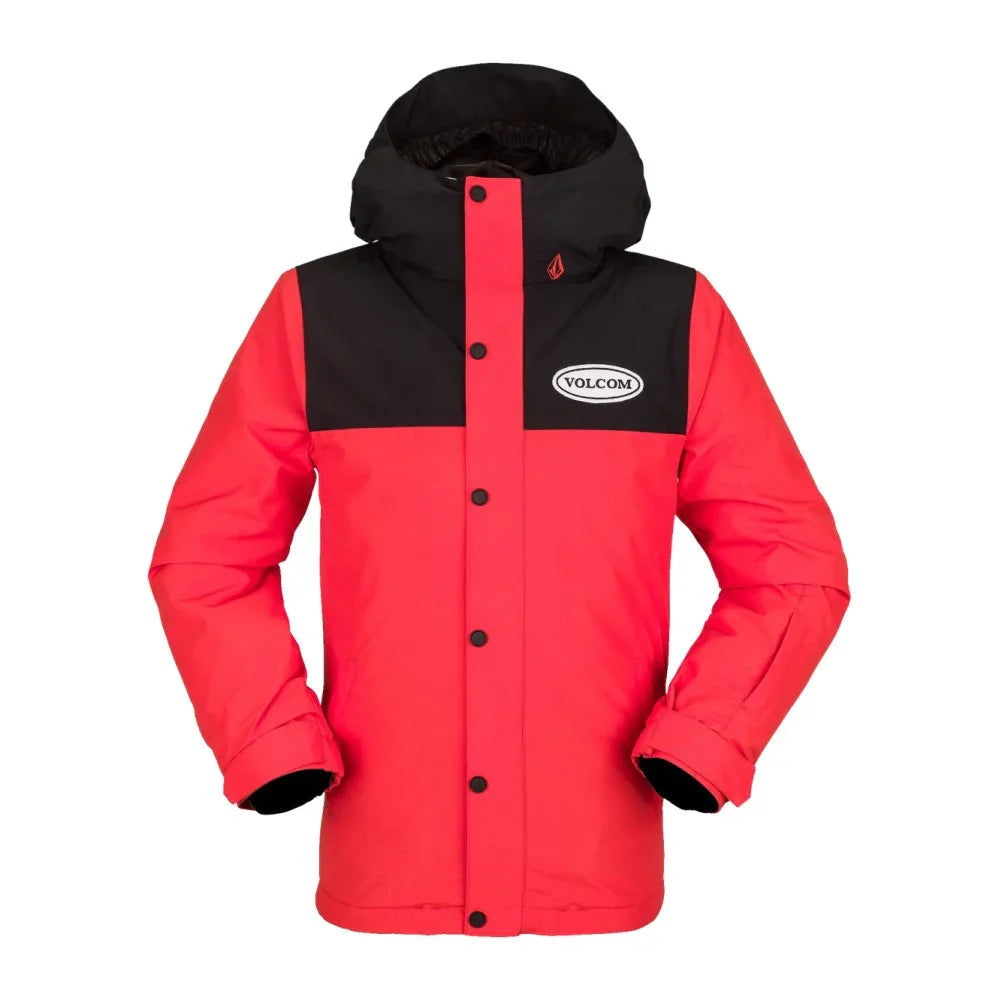 The Volcom Stone 91 Insulated Kid's Jacket 2023 in Orange Shock 1